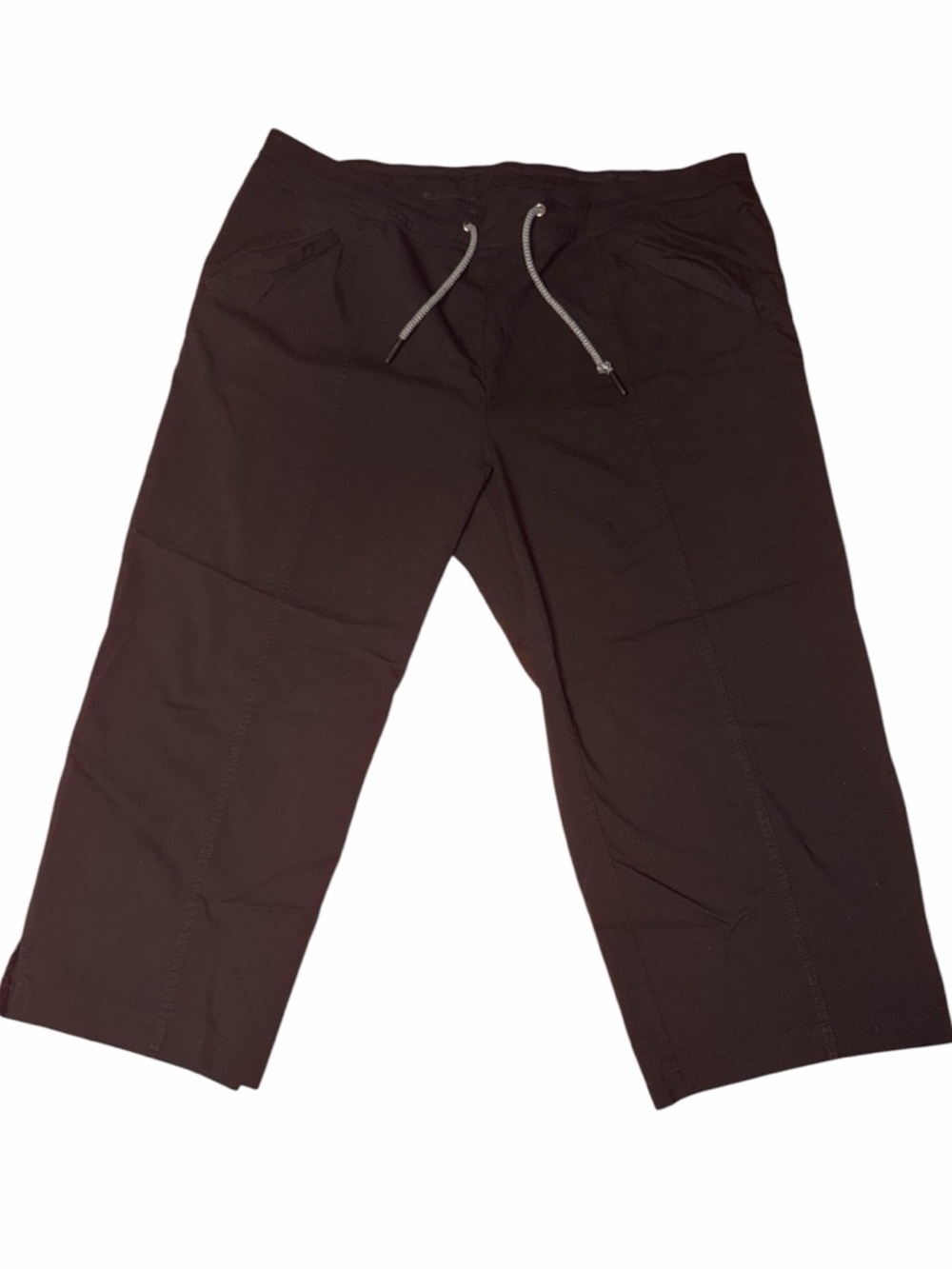 Women’s Dark Brown Pull-On Capris with Drawstring Waist